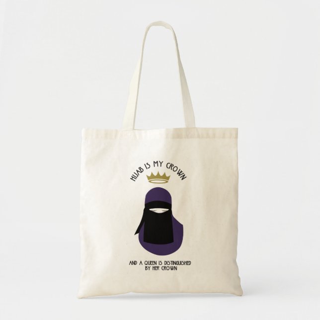 Bolso De Tela Hijab es mi corona - NIQAB - PUR (Frente)
