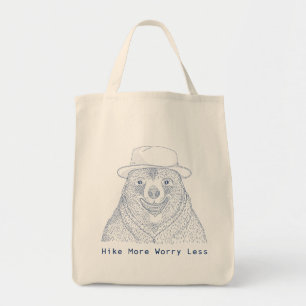 Bolso De Tela Hike More Worry less / Smiling Bear Tote Bag