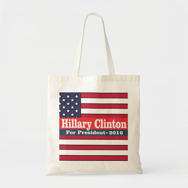 Bolso De Tela Hillary Clinton para el presidente 2016 (Frente)