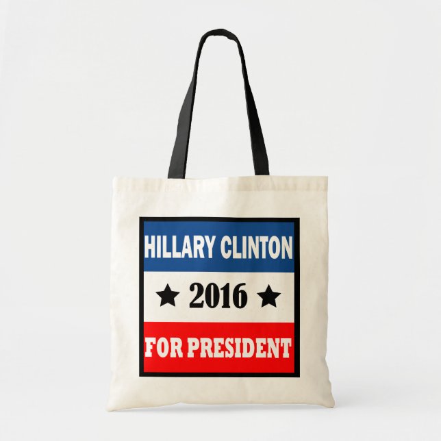 Bolso De Tela Hillary Clinton para el presidente 2016 (Frente)