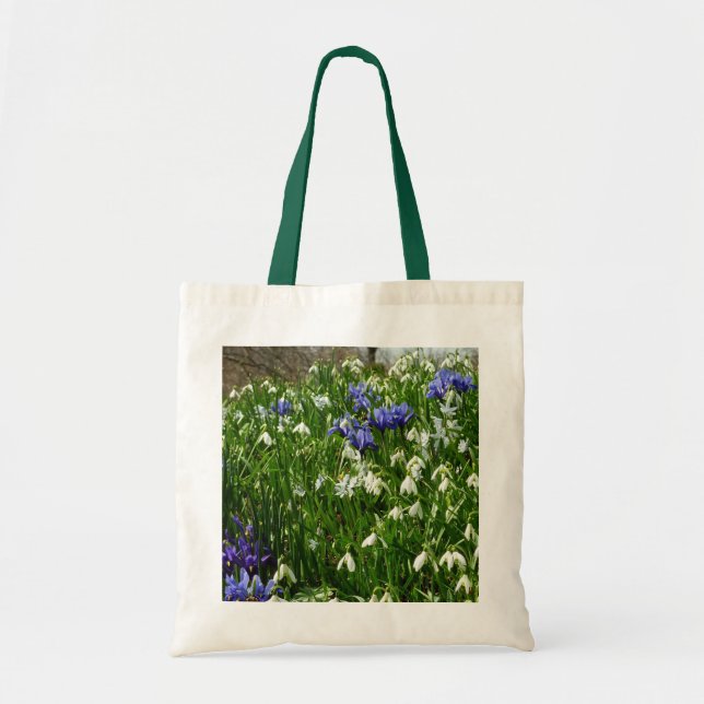 Bolso De Tela Hillside of Early Spring Flowers Landscape (Frente)