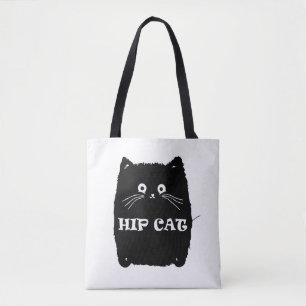 Bolso De Tela HIP BLACK CAT   Diseño de aficionado de CATS