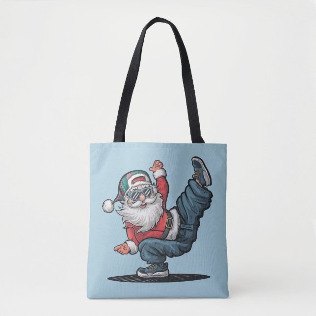 Bolso De Tela Hip Hop Santa Claus (Anverso)