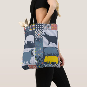 Bolso De Tela Hipopótamo acolchado