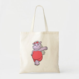 Bolso De Tela Hipopótamo como Novia con Velo y Lazo