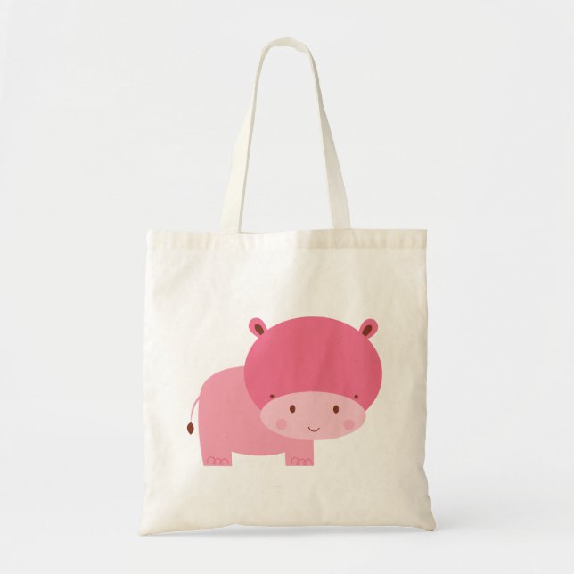 Bolso De Tela Hipopótamo rosado de la niña (Frente)