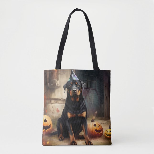 Bolso De Tela Hipótesis de halloween de Rottweiler (Anverso)