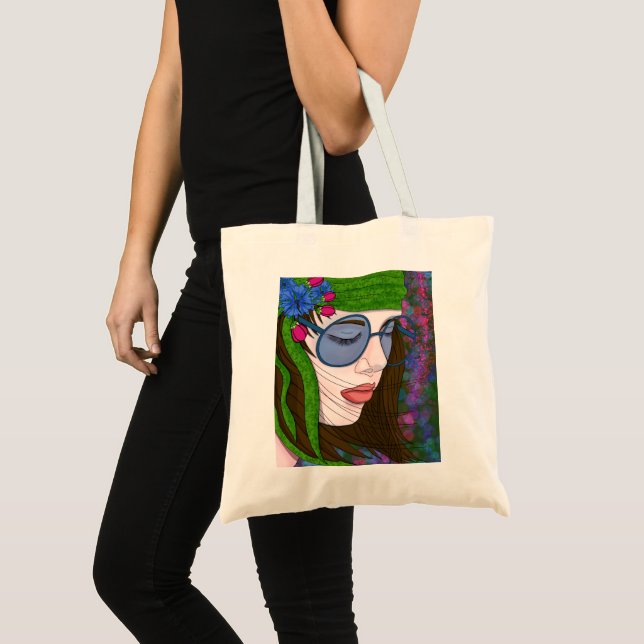 Bolso De Tela Hippie Chica Lifestyle T-Shirt (Anverso (producto))