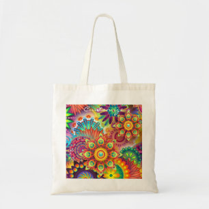 Bolso De Tela Hippie Groovy Techno Psychedelic Thunder_Cove