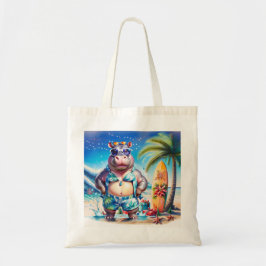 Bolso De Tela Hippo Hawaii Christmas Greeting 