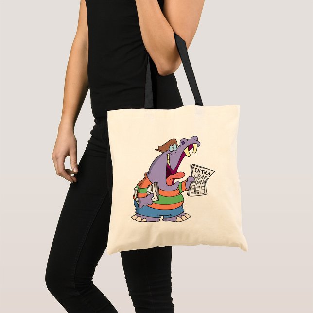 Bolso De Tela Hippo Periódico Tote Bag (Subido por el creador)