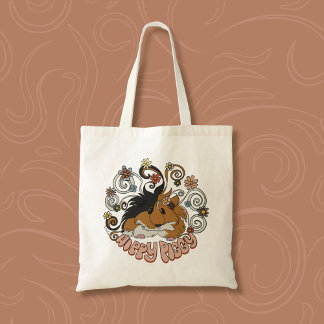 Bolso De Tela Hippy Piggy - Ilustracion de cerdo guineano