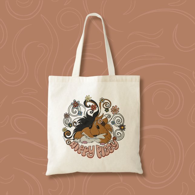 Bolso De Tela Hippy Piggy - Ilustracion de cerdo guineano (Subido por el creador)