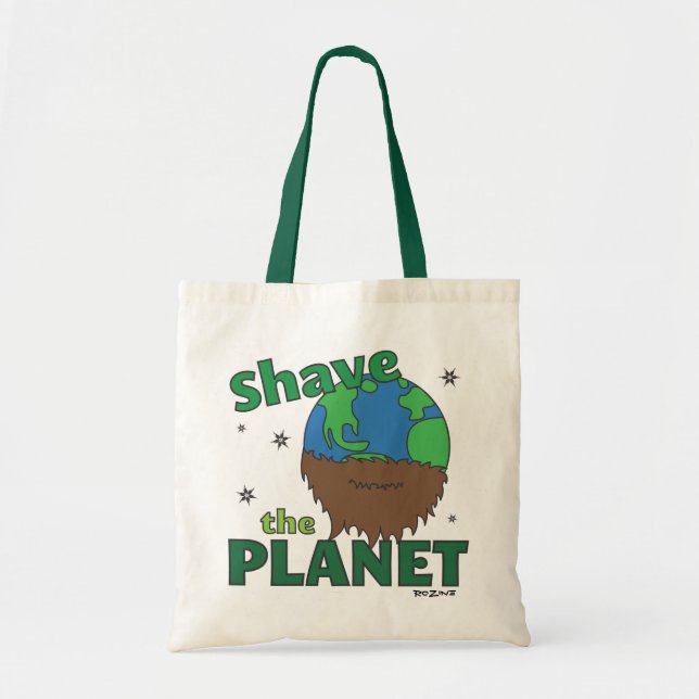 Bolso De Tela Hipster Bearded Earth Day Shave (Save the Planet) (Frente)