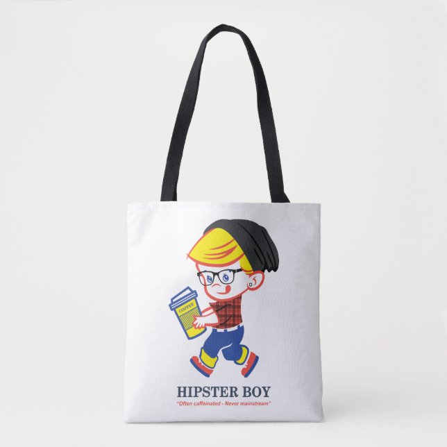 Bolso De Tela Hipster Boy - Parodia de ilustracion (Anverso)