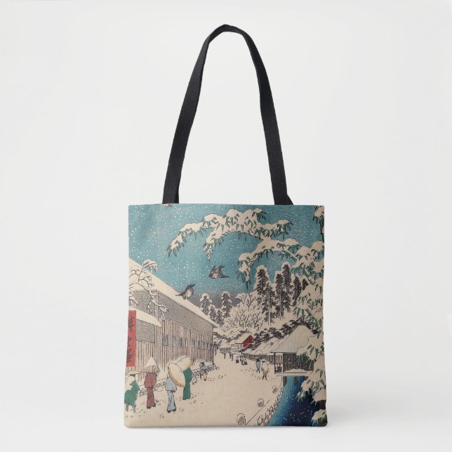 Bolso De Tela Hiroshige paisaje invernal de japón (Anverso)