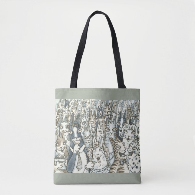 Bolso De Tela Hiss N' Fitz CAT FIESTA TOTE BAG (Anverso)