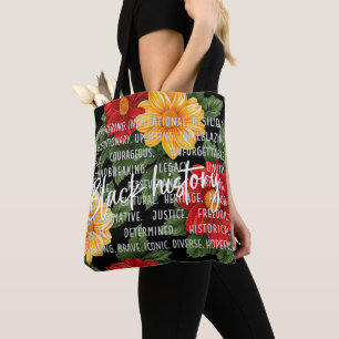 Bolso De Tela Historia de los meses negros con flores