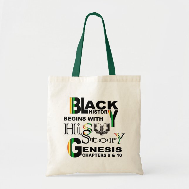 Bolso De Tela Historia negra I Tote presupuestario I GrnStrap (Frente)
