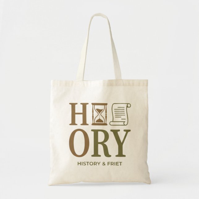 Bolso De Tela History Teacher Typography Design (Frente)
