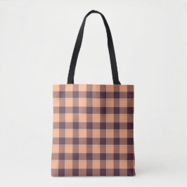 Bolso De Tela Hit Pink and Livid Brown Plaid