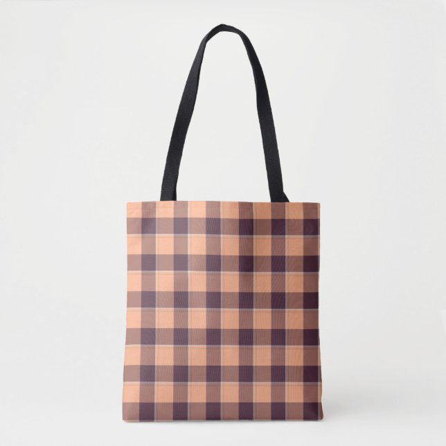 Bolso De Tela Hit Pink and Livid Brown Plaid (Anverso)