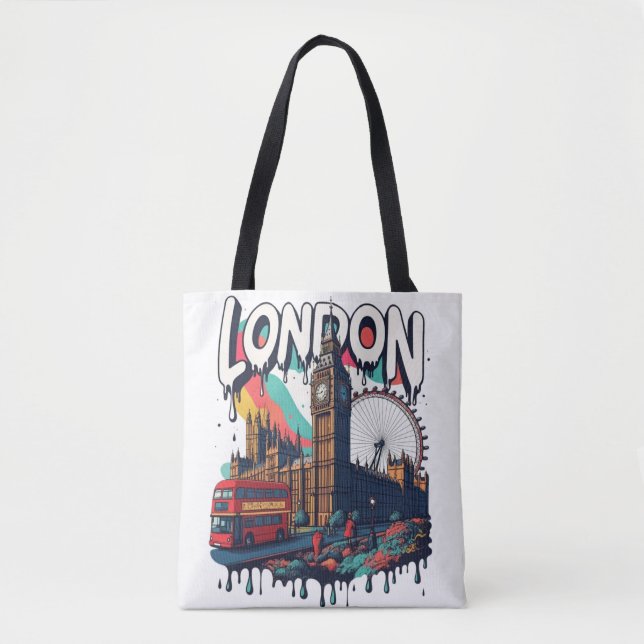 Bolso De Tela Hitos de Londres (Anverso)