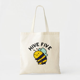 Bolso De Tela Hive Five Funny High Five Bee Pun