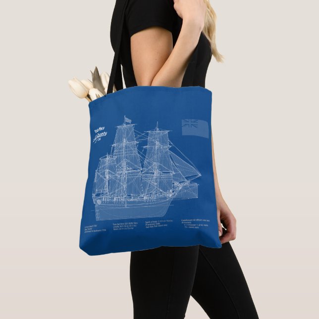 Bolso De Tela HMS Bounty - Planes de trazado de buques ABD (Detalle)