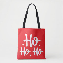 Bolso De Tela HO HO HO Festividad Rojo y Blanco