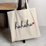 Bolso De Tela Ho Ho Ho | Navidades Corazón moderno Minimalista<br><div class="desc">Bolsa de tetas moderna y minimalista con "ho ho ho" en tipografía estilo escritura a mano en negro seguido de un lindo corazón de amor rojo. El regalo o accesorio perfecto con un navidad super festivo que se siente para las vacaciones de los que te encantan!</div>