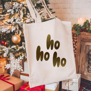 Bolso De Tela Ho Ho Ho   Navidades Minimalistas de la tipografía