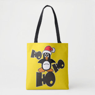 Bolso De Tela HO HO HO Xmas Penguin + tu trasero. e ideas