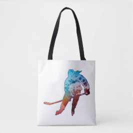 Bolso De Tela Hockey Chica Skater Silhouette Watercolor