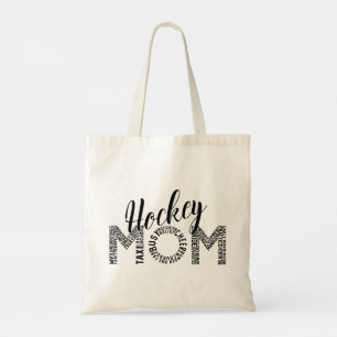 Bolso De Tela Hockey Mamá Word Art