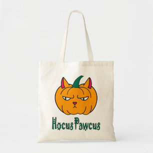 Bolso De Tela Hocucus pawcus Halloween calabaza ginger cat magia