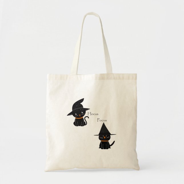 Bolso De Tela Hocus Pocus Gatos Negros (Frente)