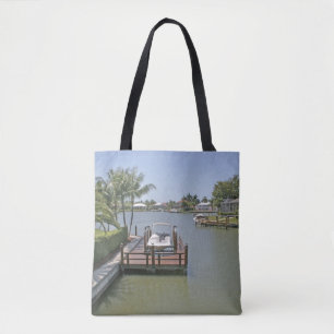 Bolso De Tela Hogares y muelles en el canal Marco Island Florida