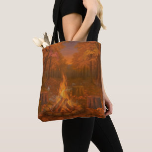 Bolso De Tela Hoguera del Crepúsculo de Otoño
