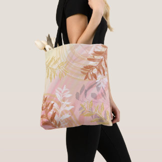 Bolso De Tela Hoja botánica floral abstracta moderna de moda