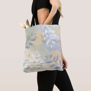 Bolso De Tela Hoja botánica floral abstracta moderna de moda