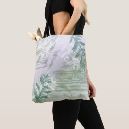 Bolso De Tela Hoja botánica floral abstracta moderna trendy