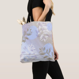 Bolso De Tela Hoja botánica floral abstracta moderna trendy