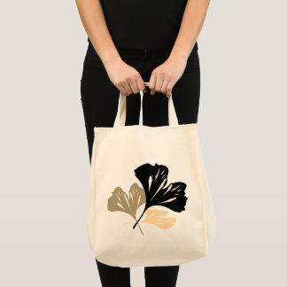 Bolso De Tela Hoja de Ginkgo minimalista ilustrada