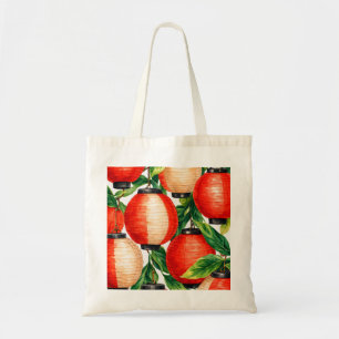 Bolso De Tela Hoja de Linterna Japonesa Roja