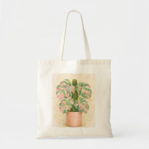 Bolso De Tela hoja de monstera de tartán rosa escocesa Escocia