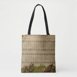 Bolso De Tela Hoja de música del villancico del navidad del