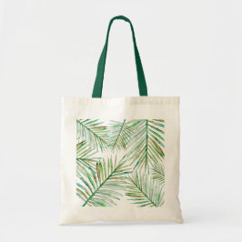 Bolso De Tela Hoja de palma tropical de la acuarela