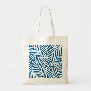 Bolso De Tela Hoja de palmera azul tropical