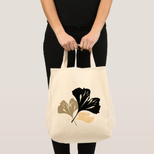 Bolso De Tela Hoja Minimalista de Ginkgo ilustrada